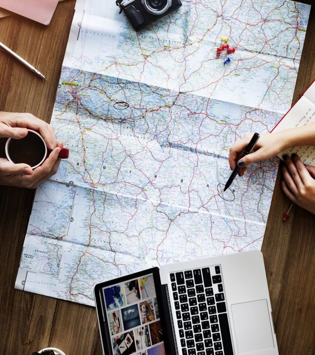 Travel Trip Map Direction Exploration Planning Concept